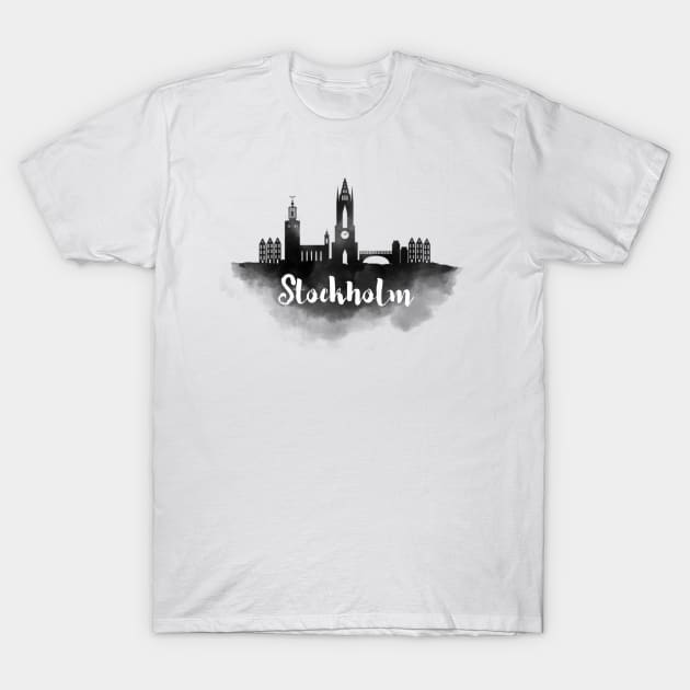 Stockholm watercolor T-Shirt by kursatunsal